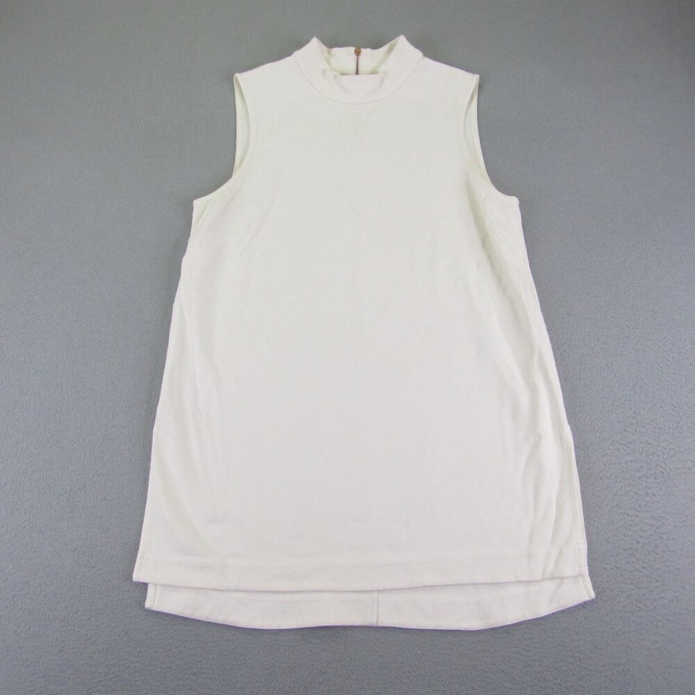 Kit And Ace Dress Womens size 6 White Knee Length Back Zip Mock Neck Sleeveless